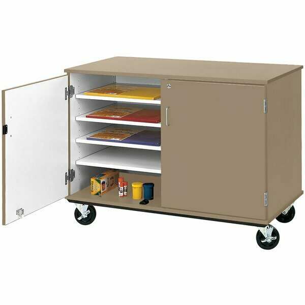 I.D. Systems 36'' Pepperdust Slotted Storage Cart with Locking Door 80117F36027 538117F36027